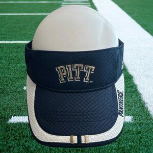 Adidas Pittsburgh Pitt Panthers NCAA Blue Gold White Adjustable Visor Hat Cap OS